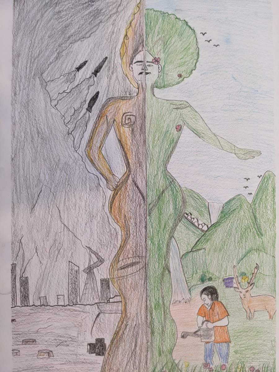 On #InternationalBioDiversityDay 2024, BRCRN Koshi held an art competition for secondary school students. Alisha Chaudhary won the first prize.  'We should serve nature. If we do so, nature will be preserved and people will also benefit,' says Chaudhary.