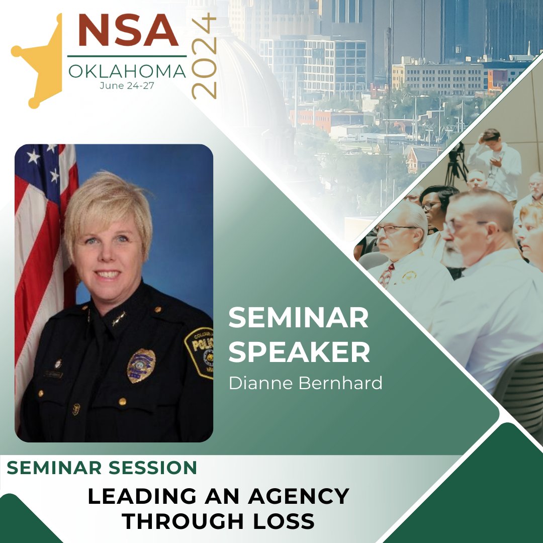 NSA 2024 Annual Conference Speaker Spotlight! #Sheriffs2024 Today we shine a light on Dianne Bernhard, Executive Director of Concerns of Police Survivors. When a death occurs in an agency, all eyes are on the Sheriff to lead the agency and the family through the tragedy. This is