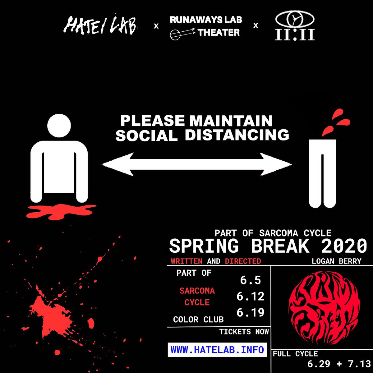 SARCOMA CYCLE (2/3): SPRING BREAK 2020  

A multimedia grand guignol. 

Full Cycle 6.29, 7.13.   Color Club, Chicago.

eventbrite.com/e/the-sarcoma-…