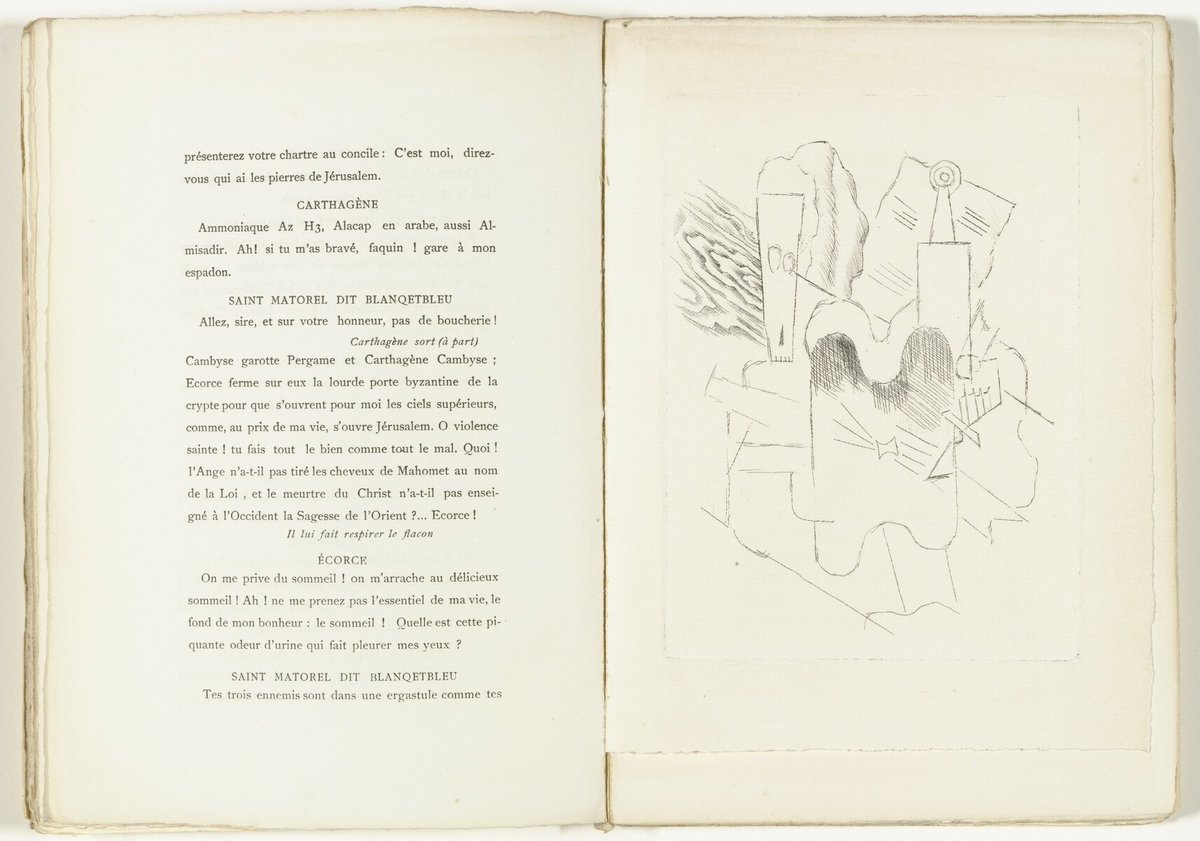 Still Life with Skull (Nature morte au crâne) from Le Siège de Jérusalem: Grande tentation céleste de Saint Matorel, 1913, published 1914 linktr.ee/picasso_artbot