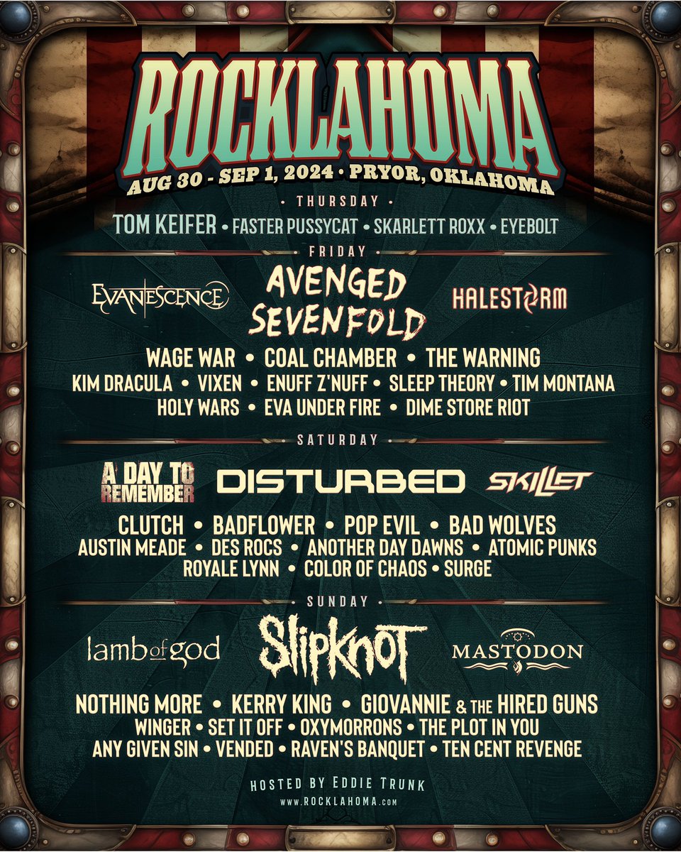 Single day lineups are out for Rocklahoma! Choose from Weekend or Single Day Passes + Camping, starting at $10 down. Anthrax is out, but @WageWar, @OfficialVended, @SleepTheoryBand, & @royalelynnmusic are in, making this the biggest yet. Ready for the rowdiest Labor Day party?
