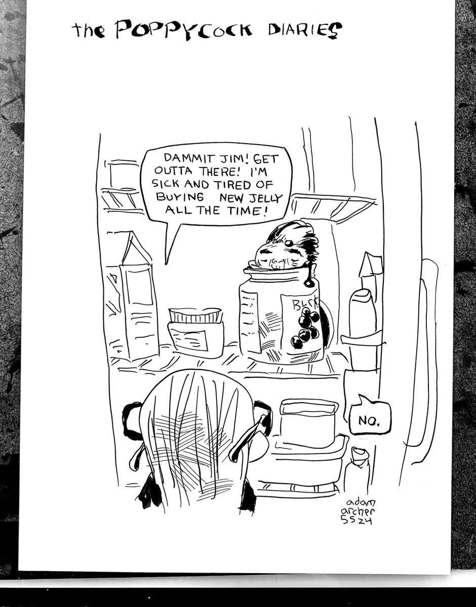 #ThePoppycockDiaries # 14 🫙 Single panel hijinx. #ComicStrip #ComicStrips #DailyComicStrip