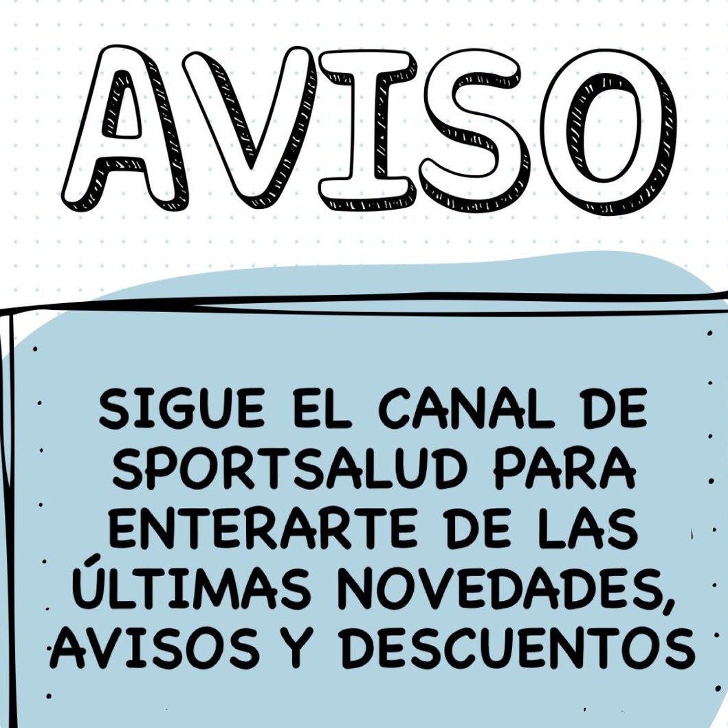 Sigue el canal de Sportsalud para enterarte de las últimas novedades, avisos y descuentos ‼️‼️ 

whatsapp.com/channel/0029Va…