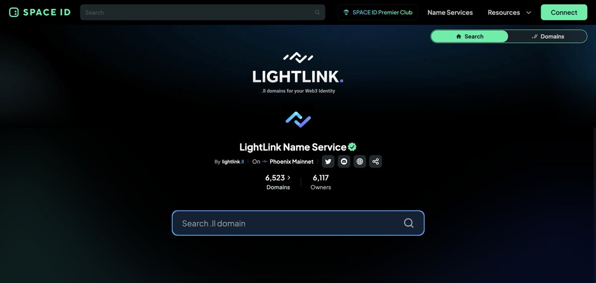 LightLinkChain's tweet photo. 1/4 Use your @SpaceIDProtocol .ll domain instead of a long address!

Here's how to claim your .ll domain, step by step 🧵 https://t.co/k4oA71pXSJ