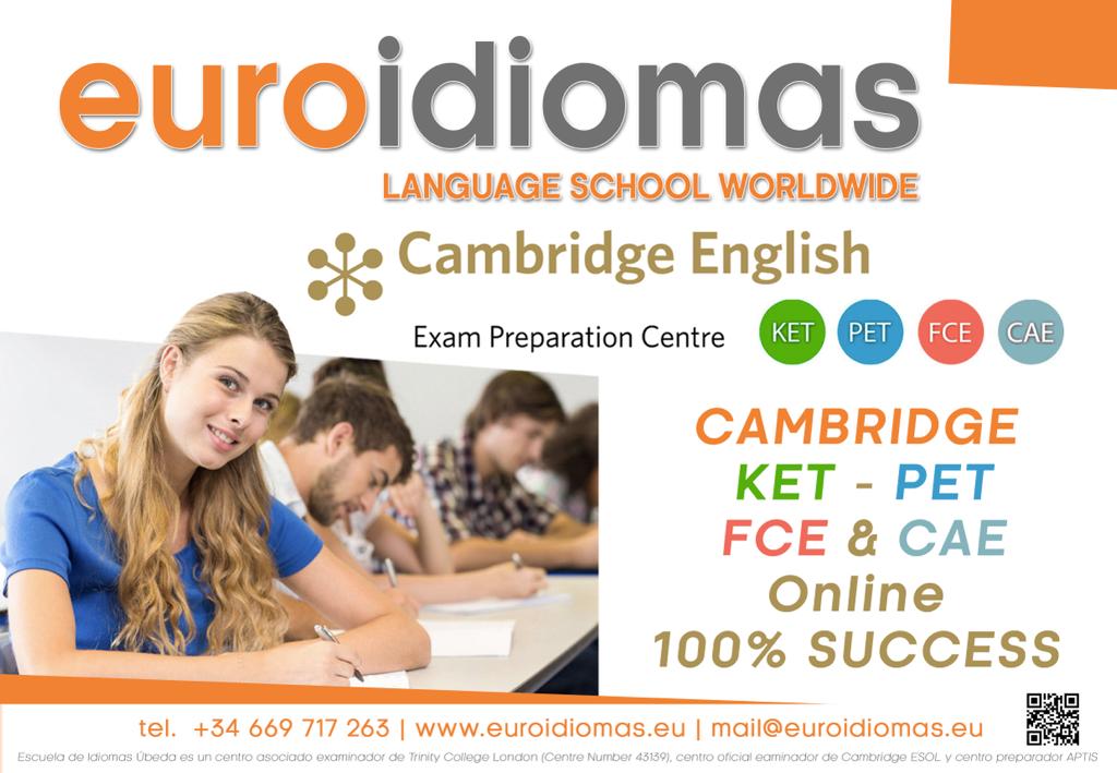 Euroidiomas Escuela de de Idiomas Úbeda es centro preparador y examinador de Cambridge Exams. Disponemos de cursos de verano en horario de mañana y de tarde. Clases presenciales y Online. euroidiomas.eu #cambridge @cambridgeassessment #ingles #inglesverano #idiomas