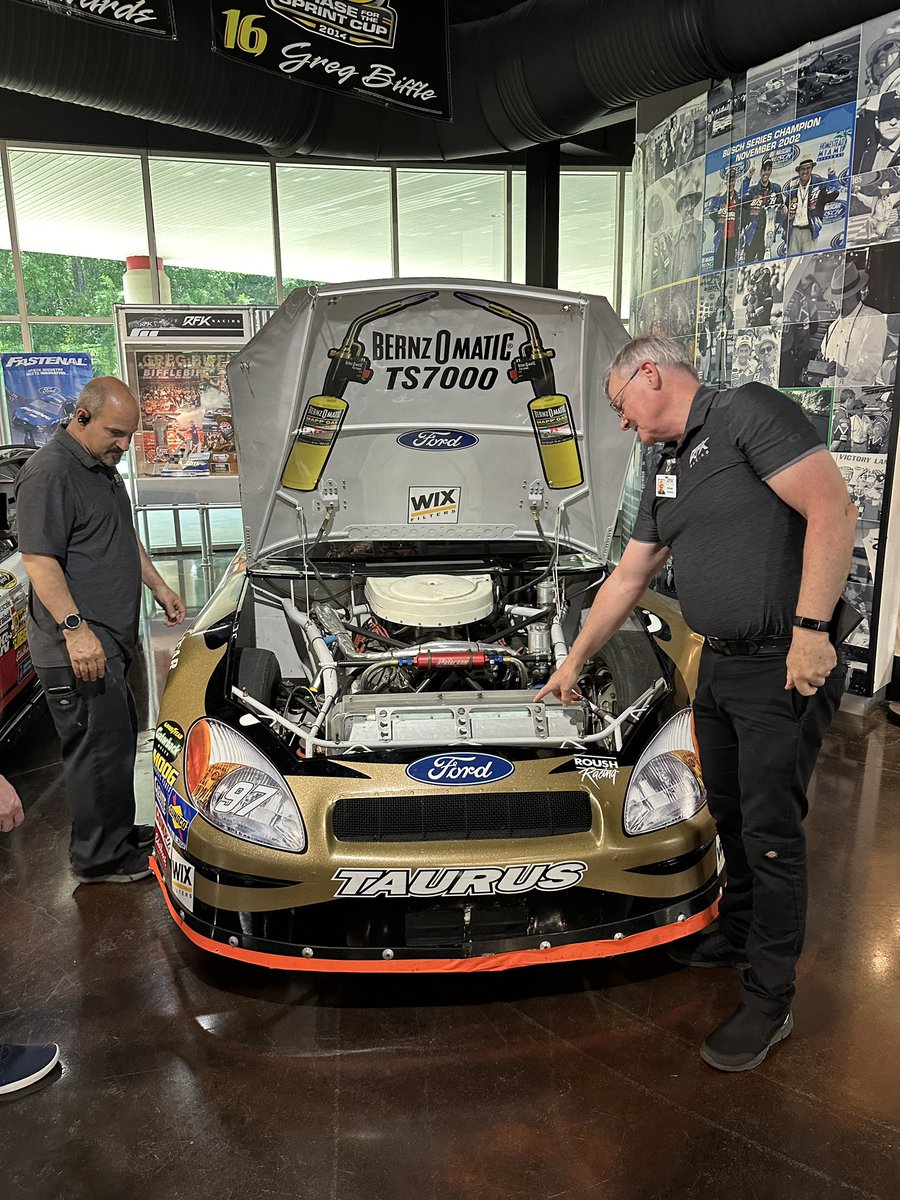 Wholesome moment from today: One of @KurtBusch’s No. 97 cars from 2004 (Chassis RK-133) was added to our museum today. Michael and Johnny from our team actually helped build this car twenty years ago. Michael built the radiator, grill and ducts while Johnny hung the steel body