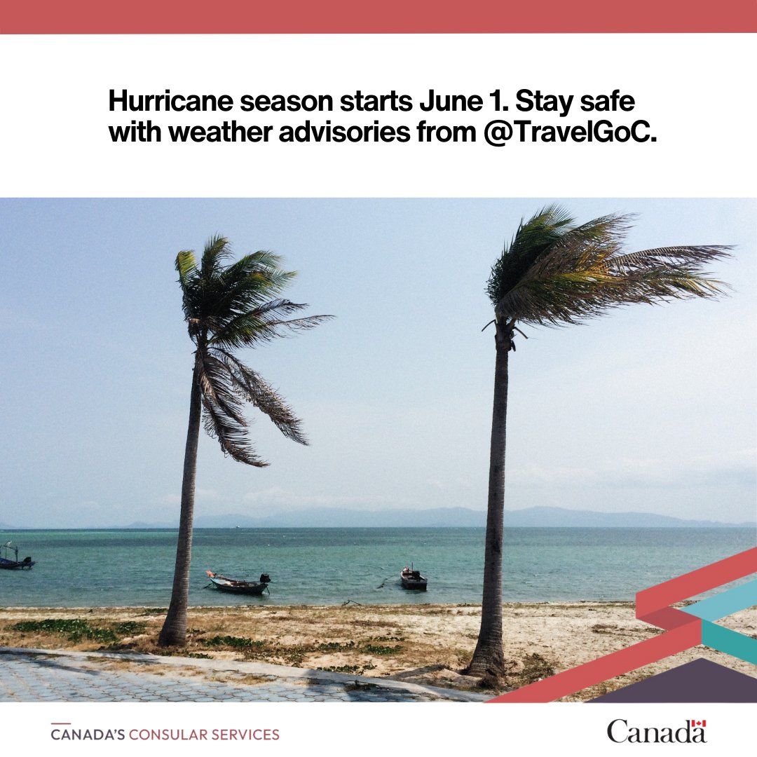 The right time to prepare for #hurricaneseason is before it begins. That’s why we’ve created a list of tips to help you get started so you can stay safe in case of a storm: bit.ly/3Nf2HfV #TravelSmart #TravelSafe @TravelGoC