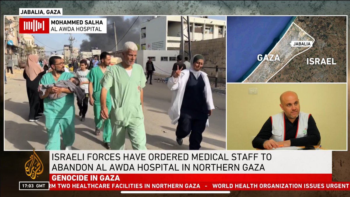 alihadi68's tweet image. In another war crime act #Israel has besieged &amp;amp; evacuated staff &amp;amp; patients from #Alawda hospital in #Gaza depriving hundreds of urgent medical care. Medics have been in the hospital since the start of the war &amp;amp; it’s reported that majority of them don’t even have homes to go back