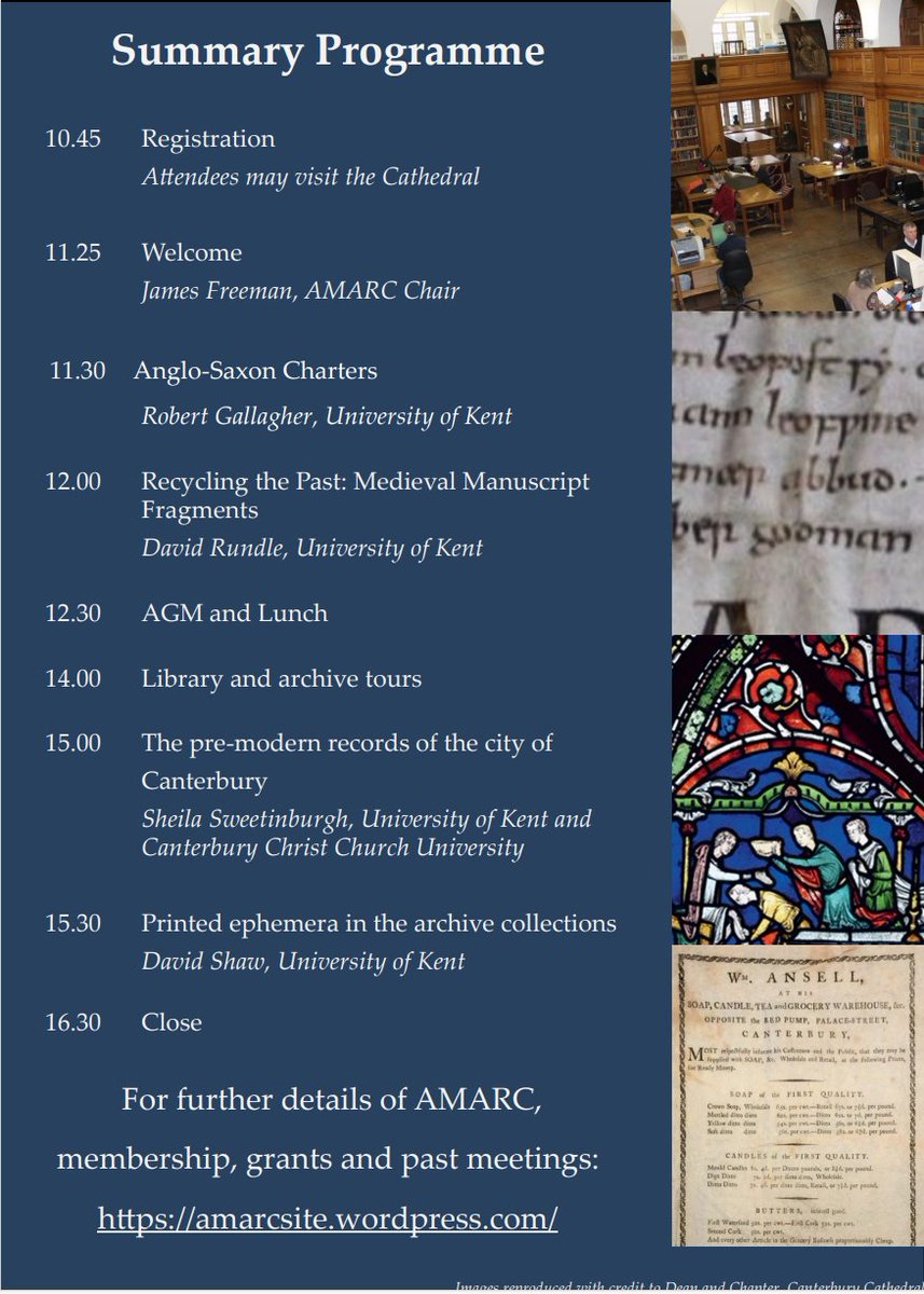 Booking for the AMARC Summer Meeting and AGM is now open!

📍<a href="/CburyCathedral/">Canterbury Cathedral</a>
🗓️24 June
🕐10.45-16.00

See our website for booking info: 
amarcsite.wordpress.com/meetings/forth…
