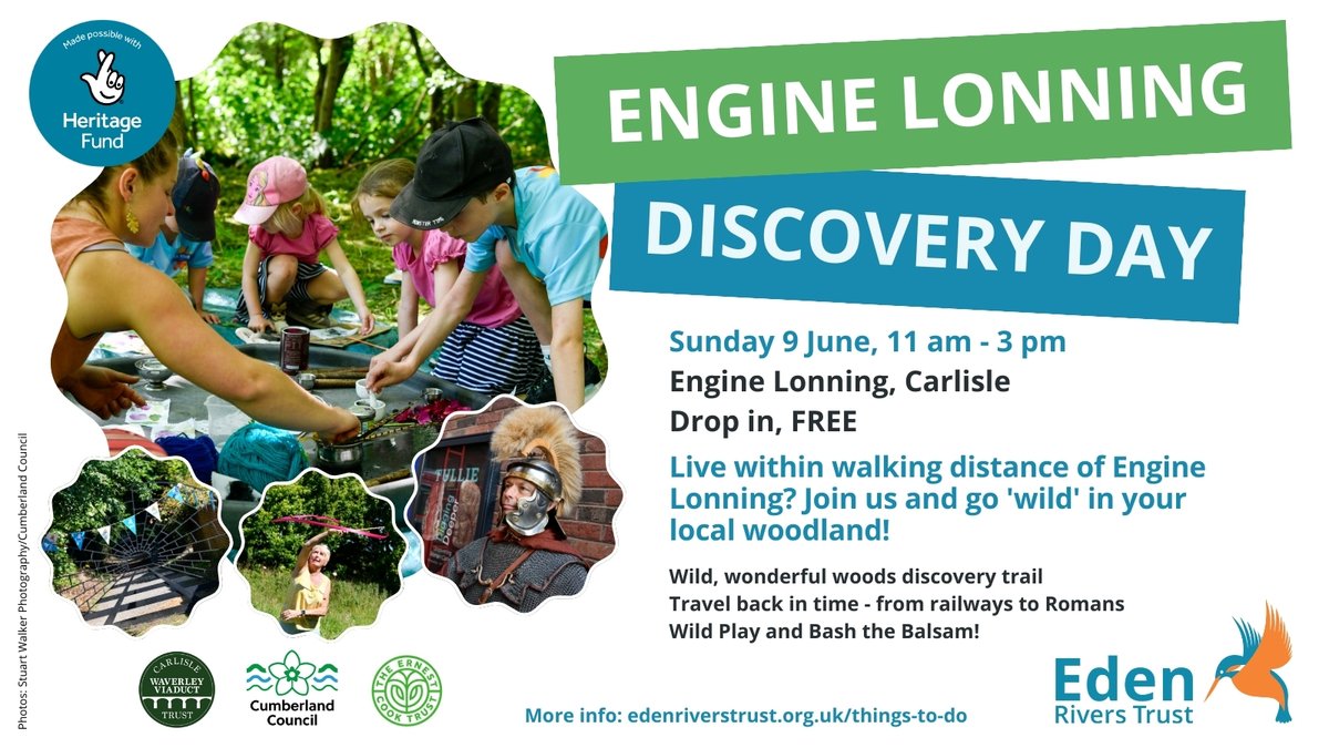 FREE event: Sun 9 June 11am-3pm. Our Engine Lonning Discovery Day is back! Go wild with us - FREE taster activities for all ages to discover something new about the natural/ industrial heritage of this popular spot. @newsandstar @heritagefundNOR Info 👉 loom.ly/MxL6mlU