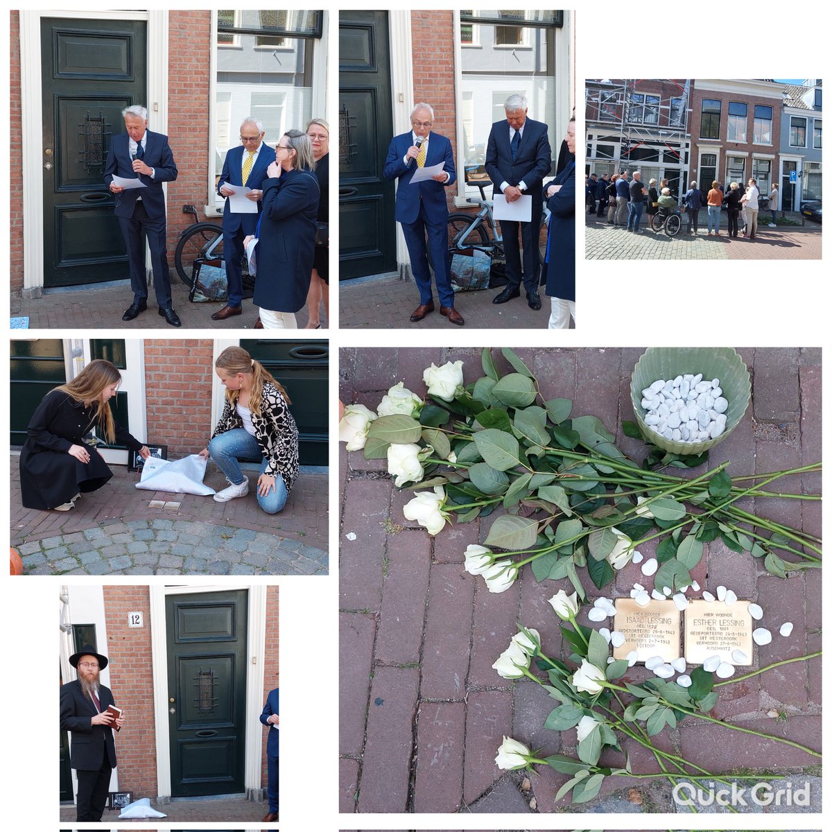 Vanmiddag zijn in Haarlem in de Jansstraat stolpersteine geplaatst voor Esther en Isaac Lessing, de oom en tante van mijn oom Joop Lessing. Mijn neven Paul en Dio vertelden over het leven van Isaac en Esther. Rabbijn Spiero zei het Jizkor. struikelstenenhaarlem.nl/projecten/jans…