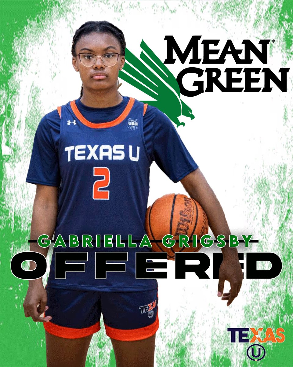 Congrats to our 2027 Gabriella Grigsby on her recent offer from @CoachJBurton and @MeanGreenWBB ‼️ The 6’0 Forward has a distinct athleticism and motor that makes her unique amongst her peers. We are excited to see the continued development of this young prospect💯 #TXUFam🖤🧡