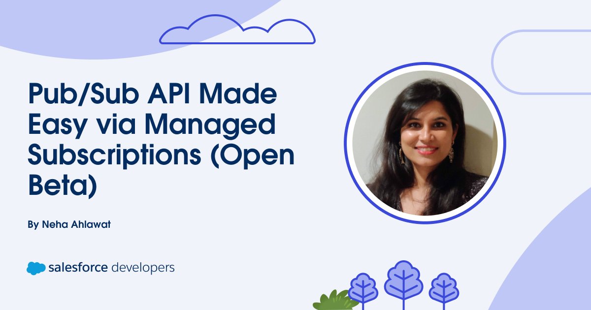 Get started with the Pub/Sub #API and harness the power of event-driven integration. 💪

It's easier than ever with Managed Subscriptions now in Open Beta. 

Check it out: ➡️ sforce.co/3QZVZfj