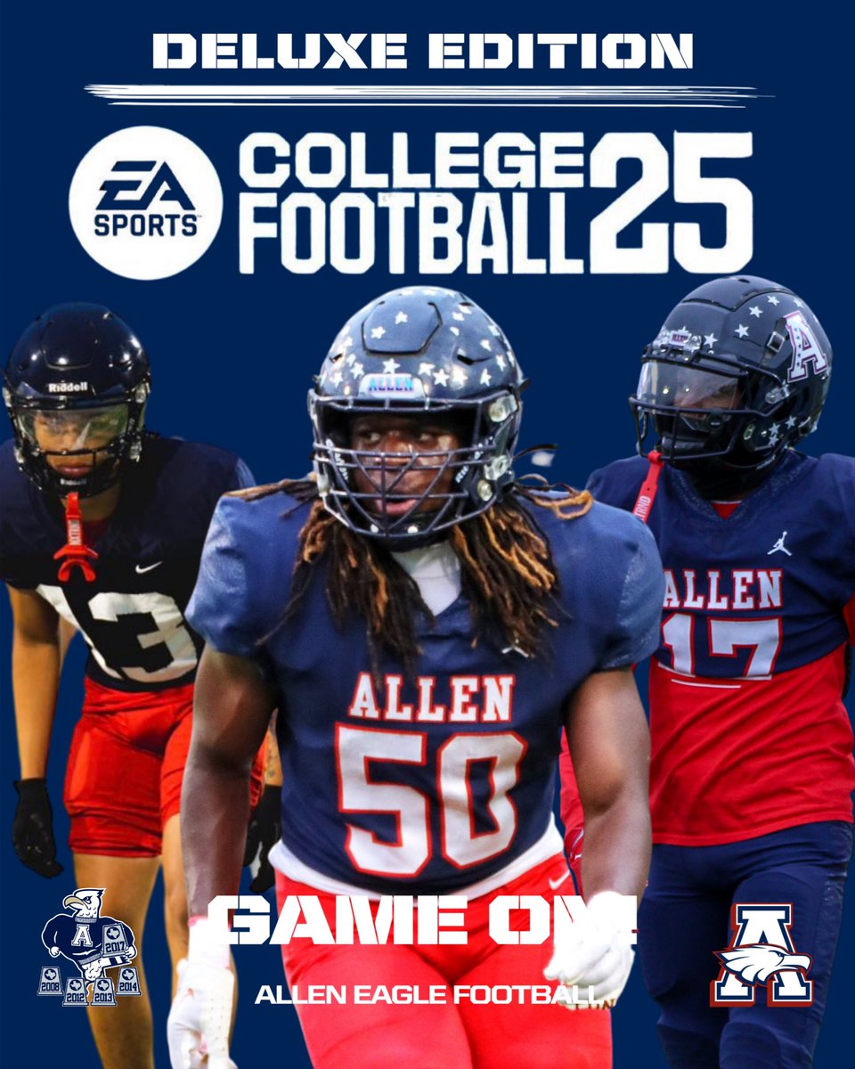 🎮🕹️ Allen FB 🤝 @EASPORTSCollege Check out these two new @NCAAFootball College Football 25 game covers. Offense and Defense Players: @DonnellGeeJr @brady_bricker @ColterAlberding @bauer_lebron @wafer2026 @kai_wheat #BTB | #RecruitTheA