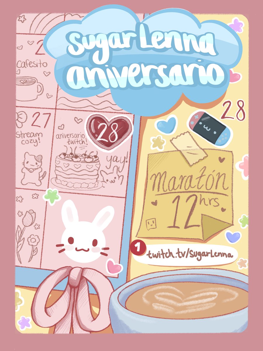 SugarLenna's tweet photo. El 28 de mayo es mi aniversario en twitch y me encantaría celebrar con ustedes 🩵☁️🧸 https://t.co/t8eLsUyVhy