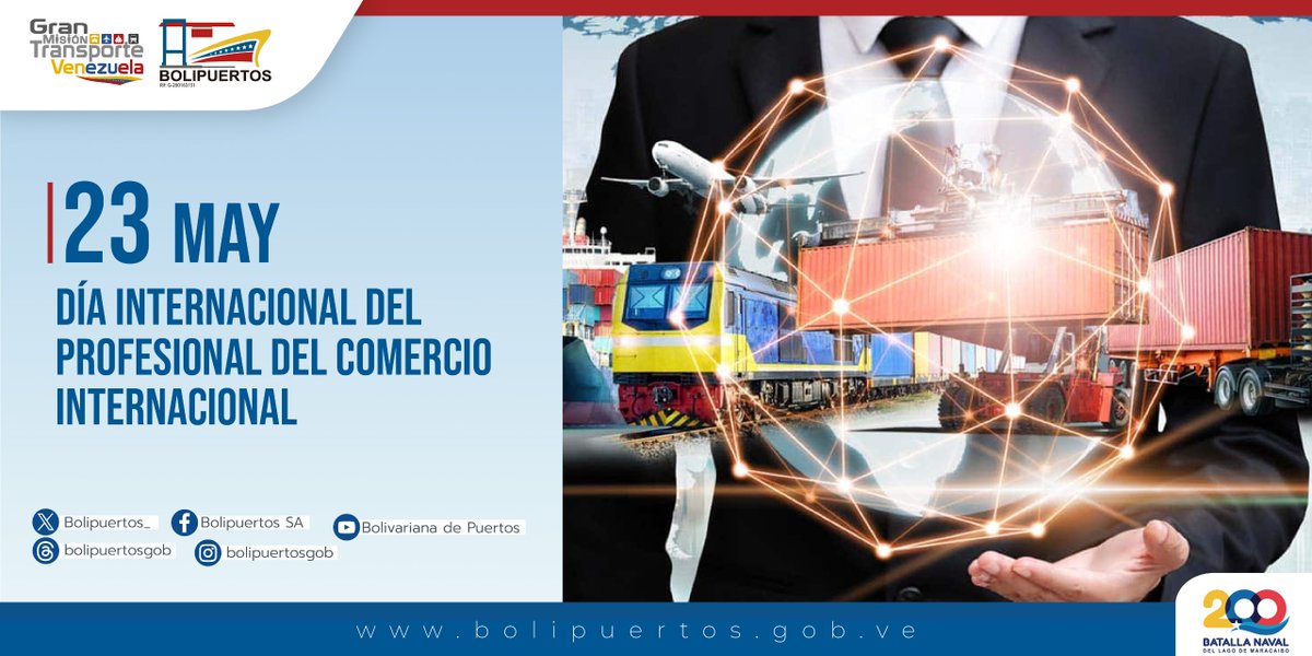 Desde Bolivariana de Puertos extendemos las felicitaciones a los profesionales del Comercio Internacional, quienes dedican sus labores aportando estrategias globalizadas, innovadoras y sostenibles en la economía mundial