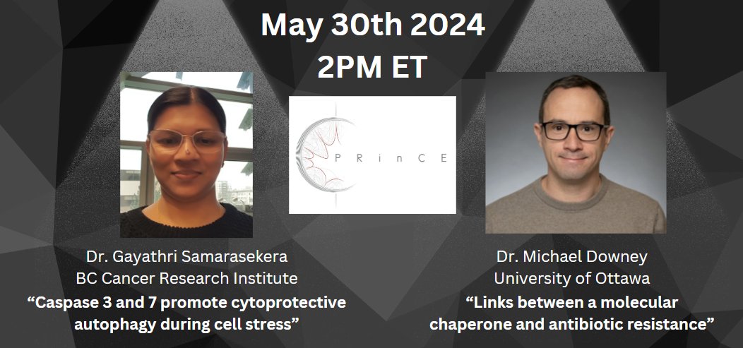 Hello PRinCE family! We are excited to host two new speakers this month: Dr. Gayathri Samarasekera and Dr. Michael Downey! We look forward to seeing you all next Thursday May 30 at 2PM ET. Please send us a message or comment below to join the community!