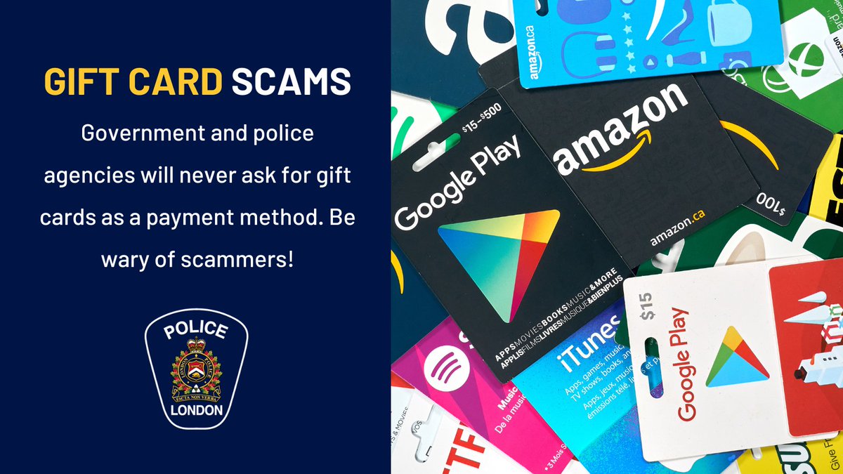 ⚠️ Scam alert! Remember, government and law enforcement agencies would never threaten you over the phone or ask for payment through gift cards. The thieves behind these scams rely on high-pressure tactics to scare people into buying gift cards to pay down a debt. Share this