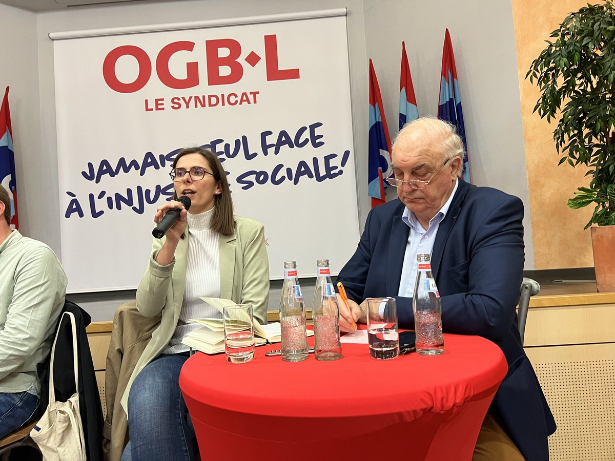 OGBL_Luxembourg's tweet photo. L’OGJ - le département des Jeunes de l’OGBL - organise ce soir une table ronde dans le cadre des élections européennes du 9 juin avec:

Charles Goerens (DP)
 Martine Kemp (CSV)
Fabricio Costa (déi gréng)
Michaela Morrisova (LSAP)
Alija Suljic (déi Lénk)
Alain Hermann (KPL) https://t.co/QzZHh8XbT9