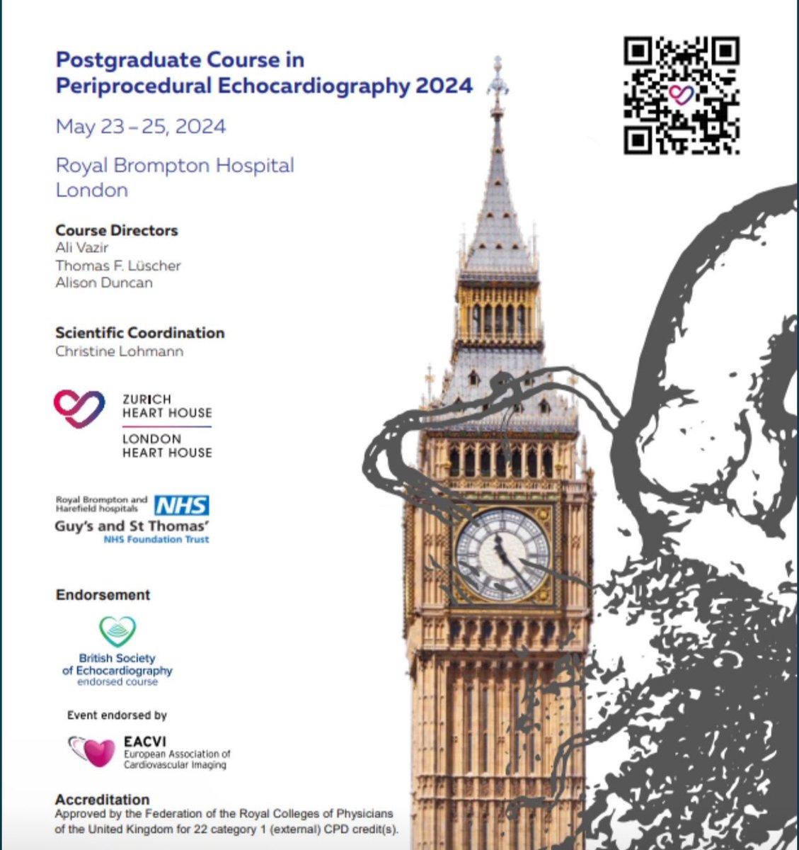Still time to attend tomorrow & Saturday - everything you need to know about #periprocedural #echofirst organised by @avazir1 @dralisonduncan @TomLuscher @BromptonHeart with stellar faculty @VDelgadoGarcia @drmaisano @EchoSoliman @EeLingHeng1 & many more 🌟🌟 Day tickets