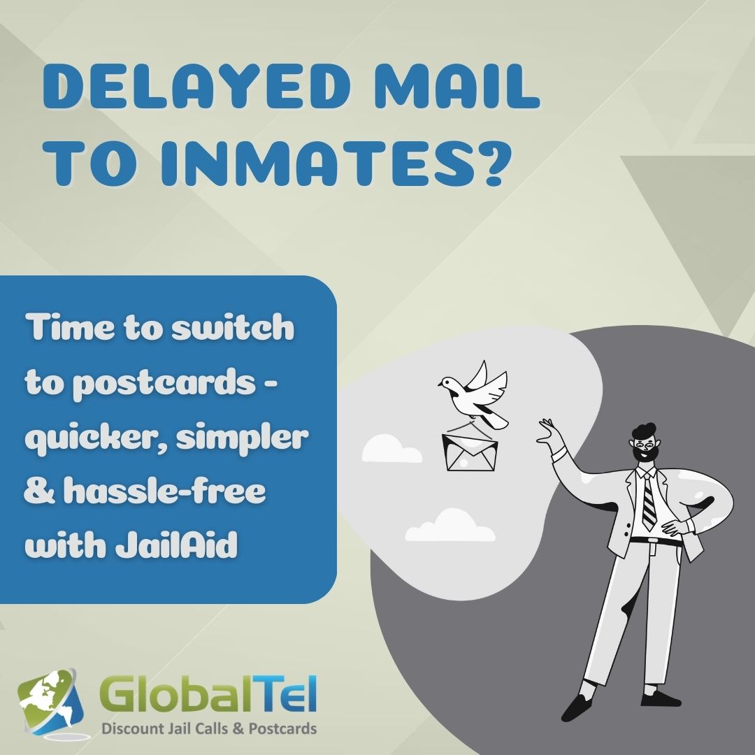 globaltel_call's tweet photo. Delayed mail to inmates? Make the switch to postcards with JailAid for faster, reliable communication. Let's support our incarcerated loved ones better together. 📬✉️ #PrisonReform #InmateSupport #MailSolutions #JailAid https://t.co/JHFdLMUY40