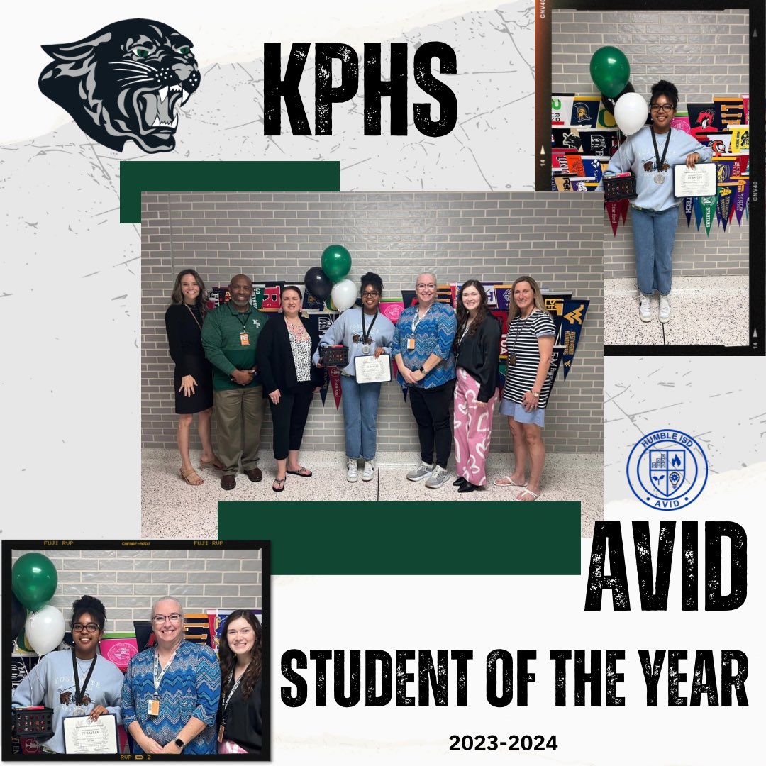 Congratulations to KPHS AVID Student of the Year, Ty. She serves as an AVID Student Leader for the district and utilizes those leadership skills to support her campus and peers. We are so excited for her to continue her journey at Oregon State Univerity as she pursues Zoology.