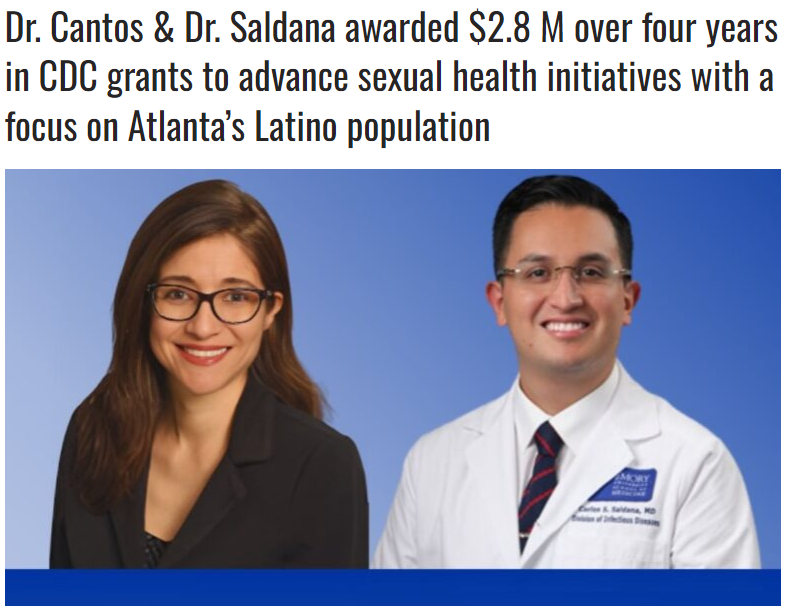Congrats to #EmoryCFAR Members, Valeria Cantos & Carlos Saldana who each received a @CDC_HIV MARI grant! @vcantosl & @carlos_saldana0 will build on CFAR projects addressing HIV prevention & care in Latinx communities in ATL. Learn more via @EmoryMedicine: bit.ly/4bU6WHv