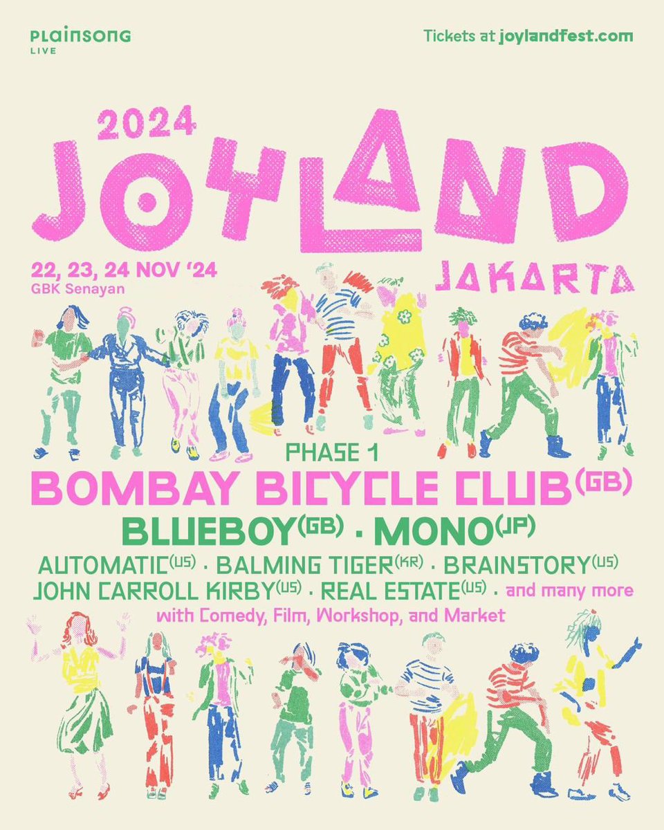 We simply can't believe it. After so many years, we're finally playing @joylandfest in Jakarta in November! Tickets and information here: joylandfest.com
