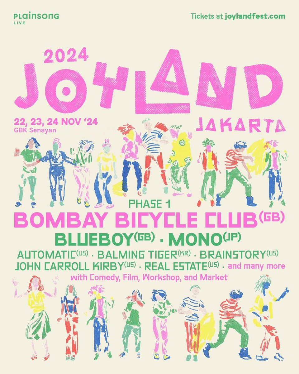 officialblueboy's tweet photo. We simply can't believe it. After so many years, we're finally playing @joylandfest in Jakarta in November!

Tickets and information here: https://t.co/6D7bdHUqqF https://t.co/gMrtG9RYhF