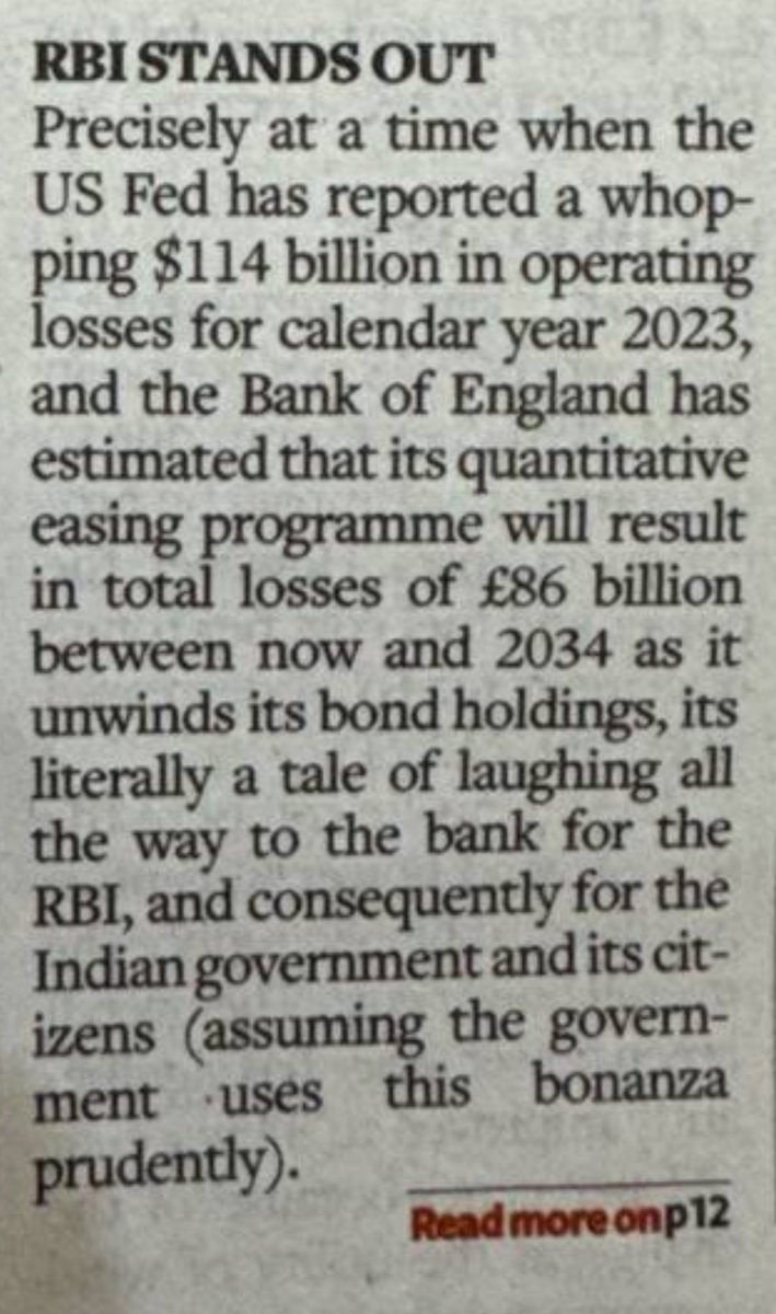 🇺🇸FED - $118 Billion LOSS 🇬🇧BoE - $86 Billion LOSS 🇮🇳RBI - $43 Billion PROFIT PM Modi is destroying the Indian economy and #MudiMustRegine :) 👌👇