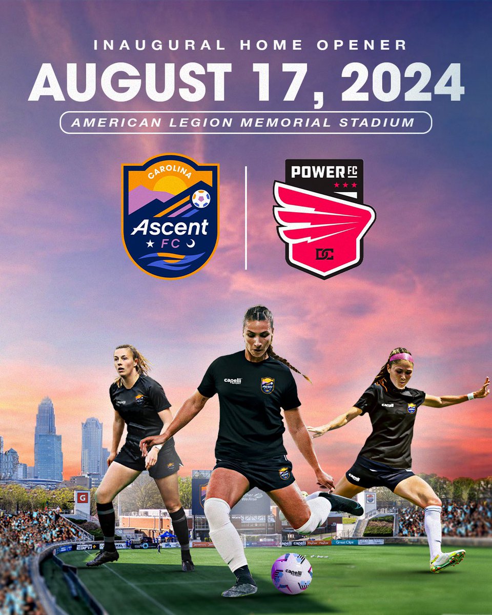 carolinaascent's tweet photo. One date, two milestones. Your Carolina Ascent FC Inaugural Home Opener will also mark the first-ever @USLSuperLeague match! ⚽️

📰: https://t.co/vCZv5tCPjX https://t.co/r8ez1f8V6T