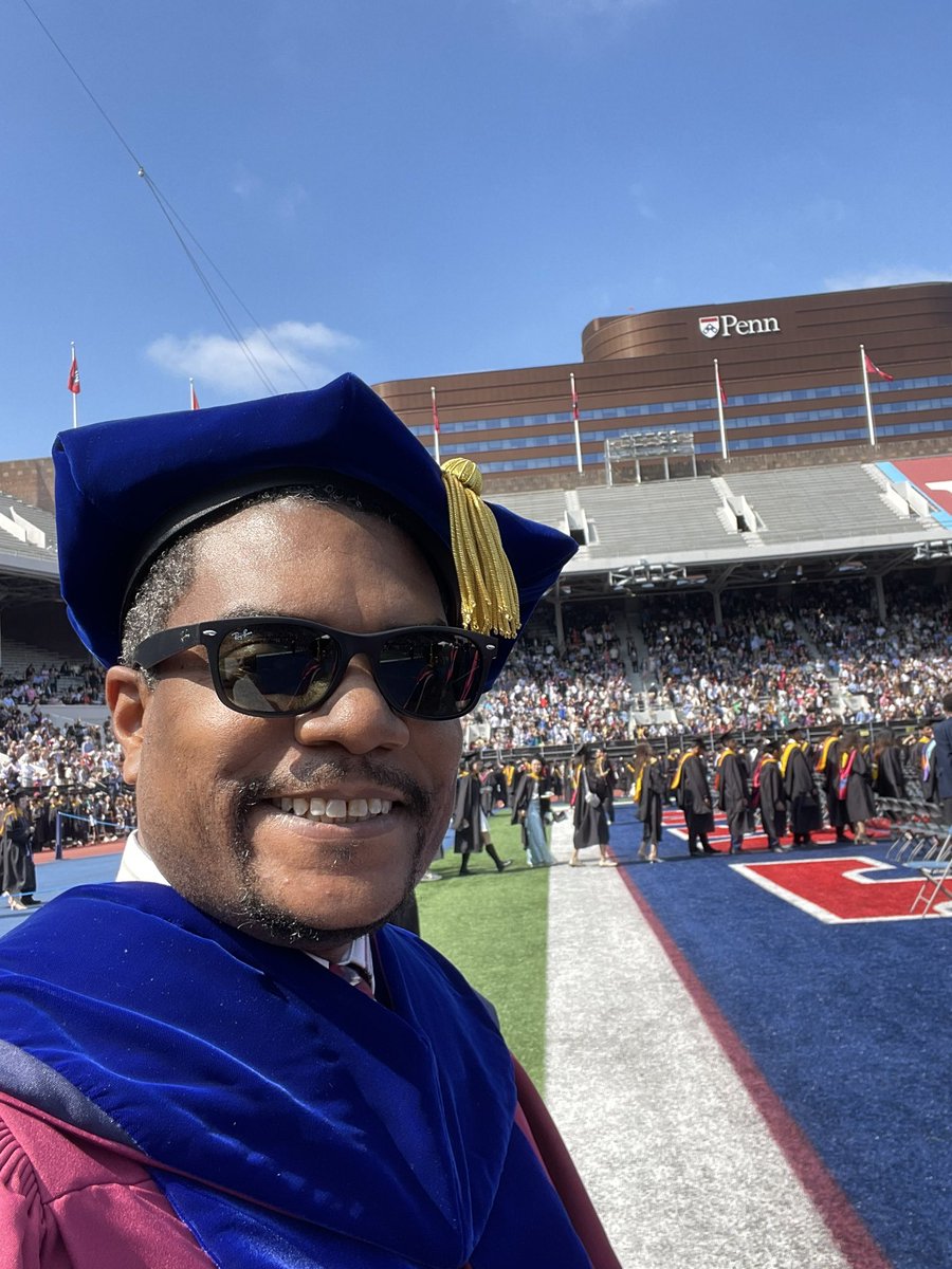 cratebeats's tweet photo. One thing I love about this time of the year is seeing all the #BlackPhD grads in regalia. Lemme add one more! #PennGrad https://t.co/msI2dFxvCA