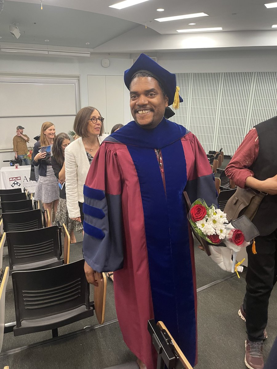 cratebeats's tweet photo. One thing I love about this time of the year is seeing all the #BlackPhD grads in regalia. Lemme add one more! #PennGrad https://t.co/msI2dFxvCA
