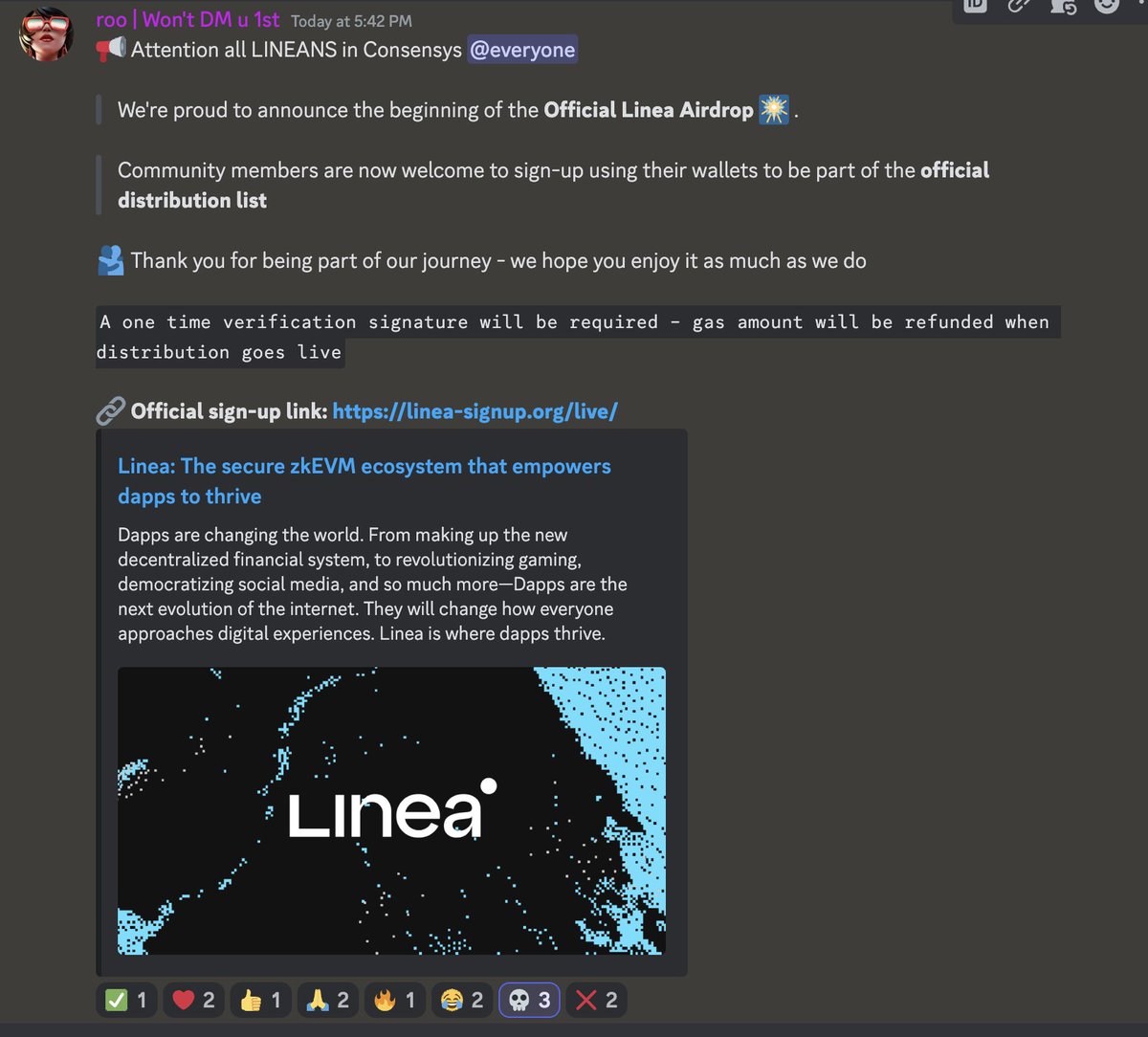 Sudiarta1991's tweet image. Linea discord mungkin kena hack hati2 @LineaBuild  #linea #lxp #lxpl