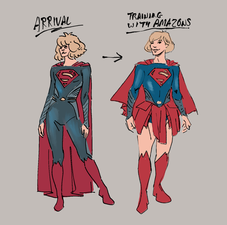 DCEU Supergirl concept
I mainly liked the idea of Supergirl cutting her cape to make her skirt, and I built the rest of the concept around that idea