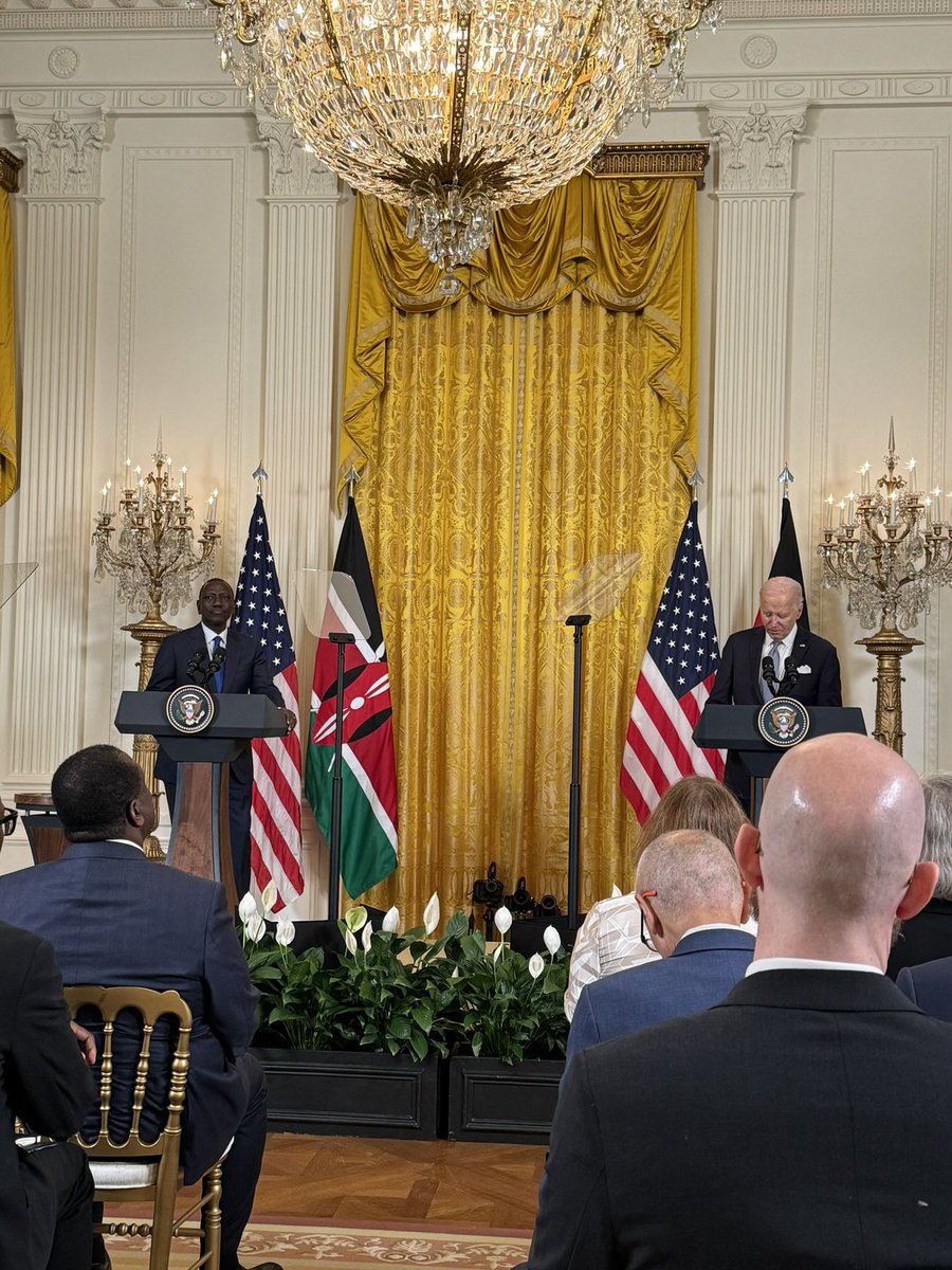 First state visit from African leader in more than 15 years Kenyan President with Biden: -US designating Kenya as major non-NATO ally -working together on Haiti -plan to help developing countries saddled with debt