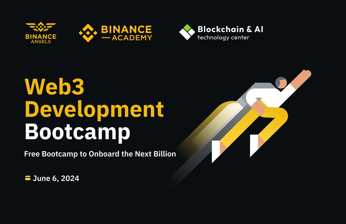 Unlock the future of Web3 development with us 🔓 We, at #Binance Angels, in partnership with Blockchain & AI Technology Center and @BinanceAcademy are excited to join an exclusive 10-week FREE Bootcamp starting June 6. Stay tuned!