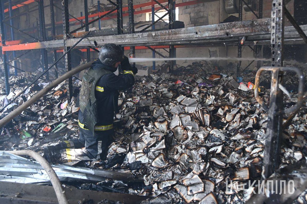 Kharkiv. 3 russian missiles destroyed Faktor printing house where most of Ukrainians books are printed in the time when 50 printers and binders worked inside. Printers and workers killed and wounded, books burned. welcome to russian world!