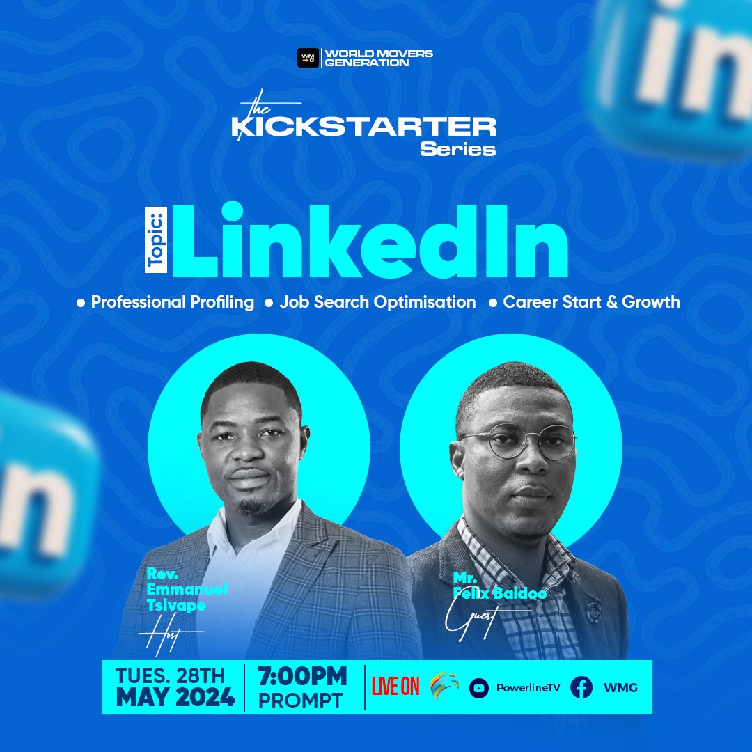Next Tuesday, live on Powerline TV @powerlinetvofficial with @lix_baidoo 7pm GMT
#linkedin #career #careerdevelopment #connections #networks #dreams