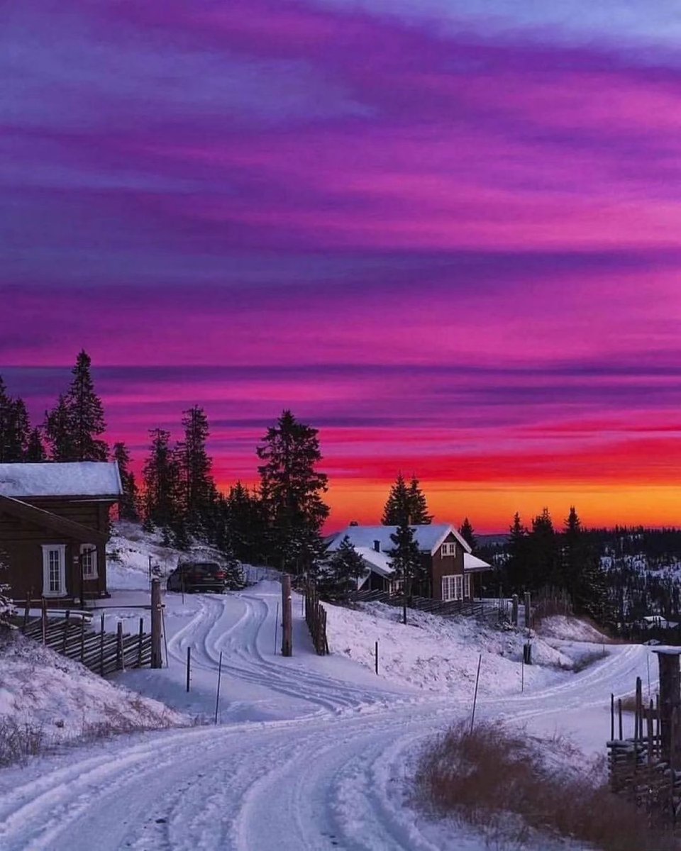 Winter sunset in Norway