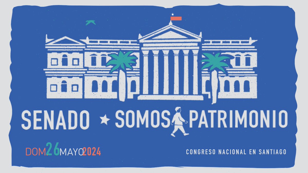 Senado_Chile's tweet photo. ¡ESTE DOMINGO! 🏛️Te invitamos a visitar el edificio del Congreso Nacional en Santiago en el #DíaDelPatrimonio este domingo 26 de mayo. 

 Podrás conocer los principales espacios del Senado, la Biblioteca del Congreso Nacional y la Cámara de Diputadas y Diputados, en un recorrido inédito. 

El ingreso se realizará por la esquina de calle Bandera con Compañía y las puertas estarán abiertas desde las 10:00 hasta las 15:00 horas. ▶️  ¡No te lo pierdas!  #SomosPatrimonio