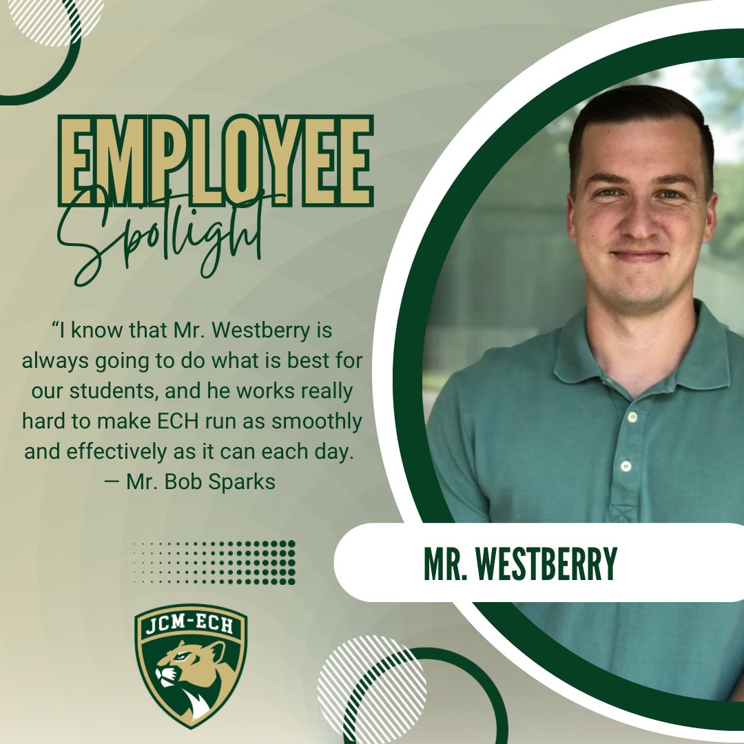 This week’s #EmployeeSpotlight goes out to our other Assistant Principal—@dwestberry! We appreciate all that you do for our faculty and staff! #ECHfamily #BestInTheWest