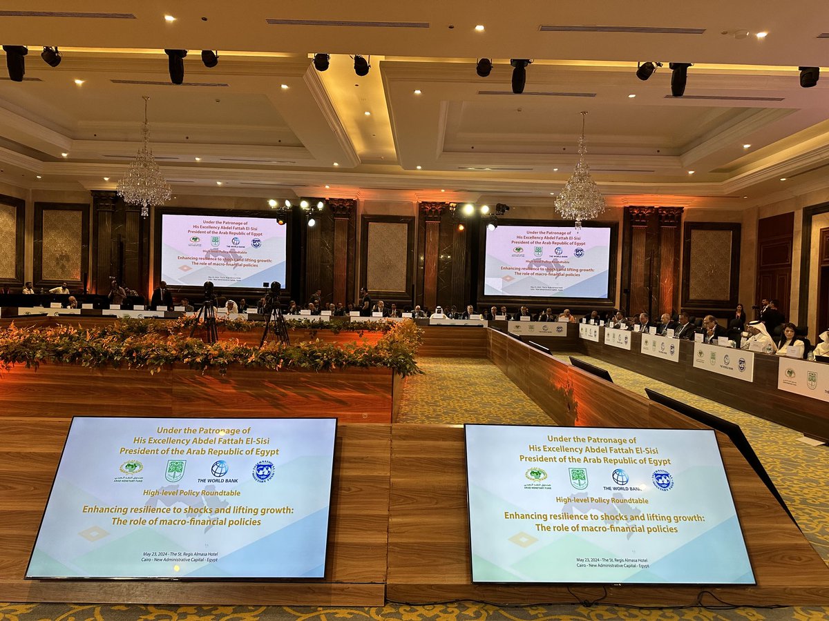 Nadirmohammed5's tweet photo. Thrilled to have joined @ousmaneDione at the High-level Policy Roundtable in #Egypt, organized by #AMF, #AFESD, #IMF, & #WorldBankMENA. Important dialogue on enhancing resilience through macro-financial policies & role of domestic debt markets. #EconomicGrowth #MENA https://t.co/nWMHrCzFMo