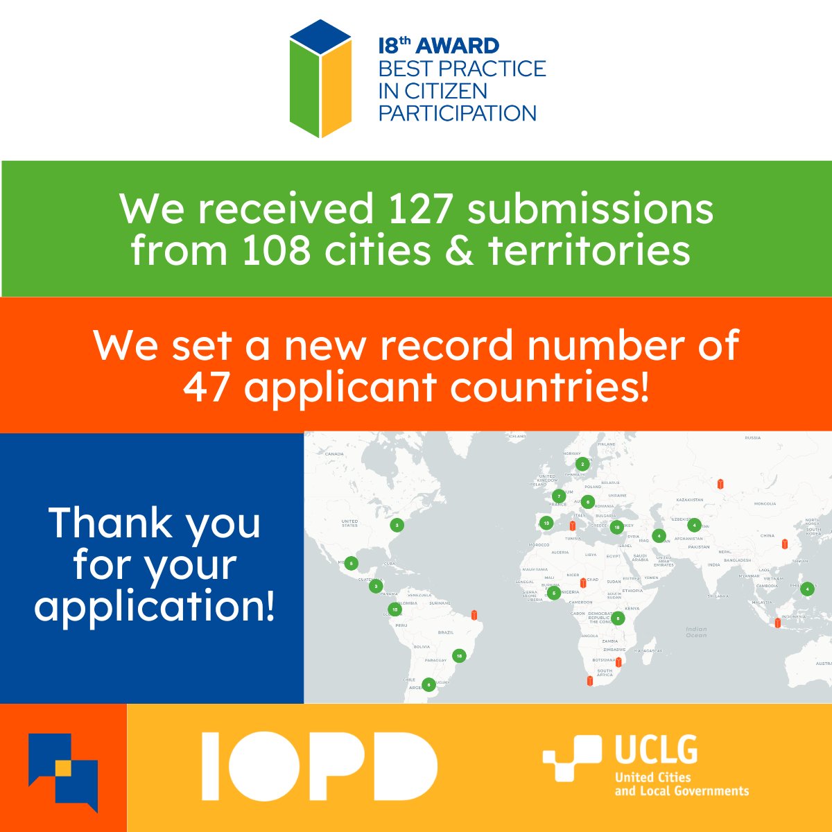 👏New record number of 47 applicant countries in this 18th of edition of the #IOPDAward! 🏆 👉oidp.net/en/content.php… Discover all the overviews of the applications in each of the 5⃣ categories in this year's edition🤗 👉participate.oidp.net/processes/awar…