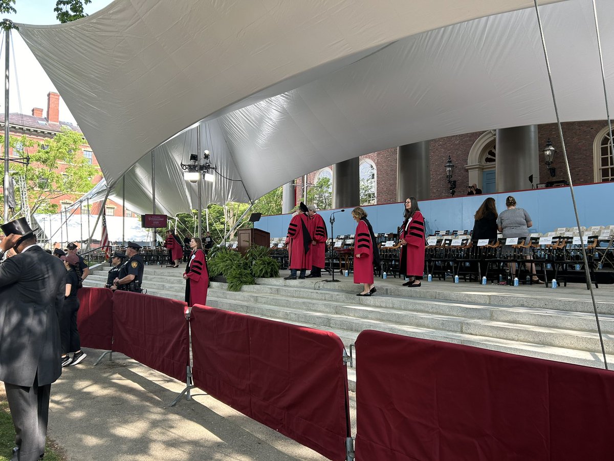 Harvard Commencement is expected to start around 9:30 a.m. @boston25 the school says 13 students who were part of the Pro-Palestinian encampments can walk but won’t be getting degrees.