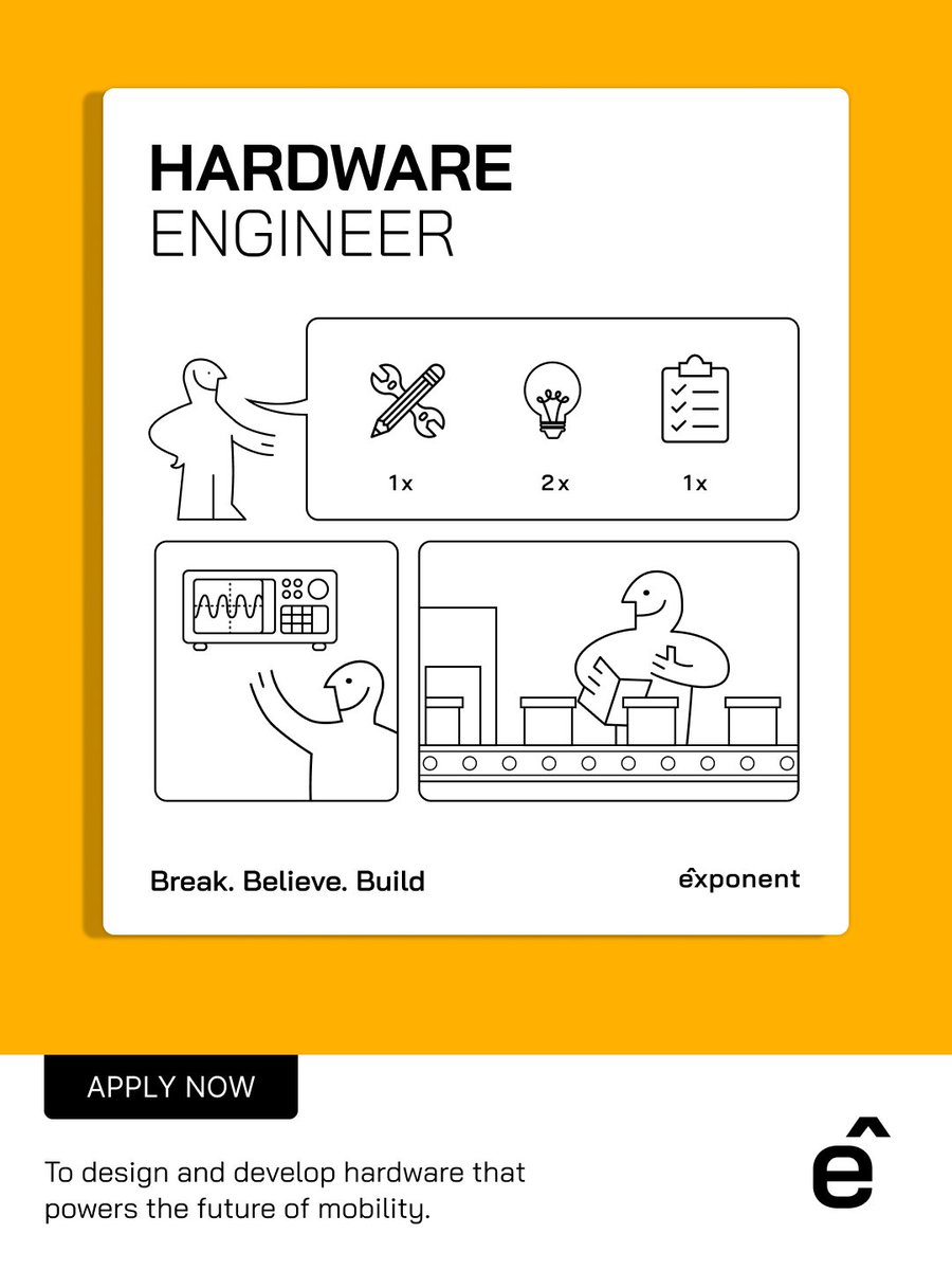 Passionate to shape how groundbreaking EV rapid charging hardware is built? Join us, and let's #BreakBelieveBuild together! Apply at the link below 👇 apply.workable.com/exponent-energ…