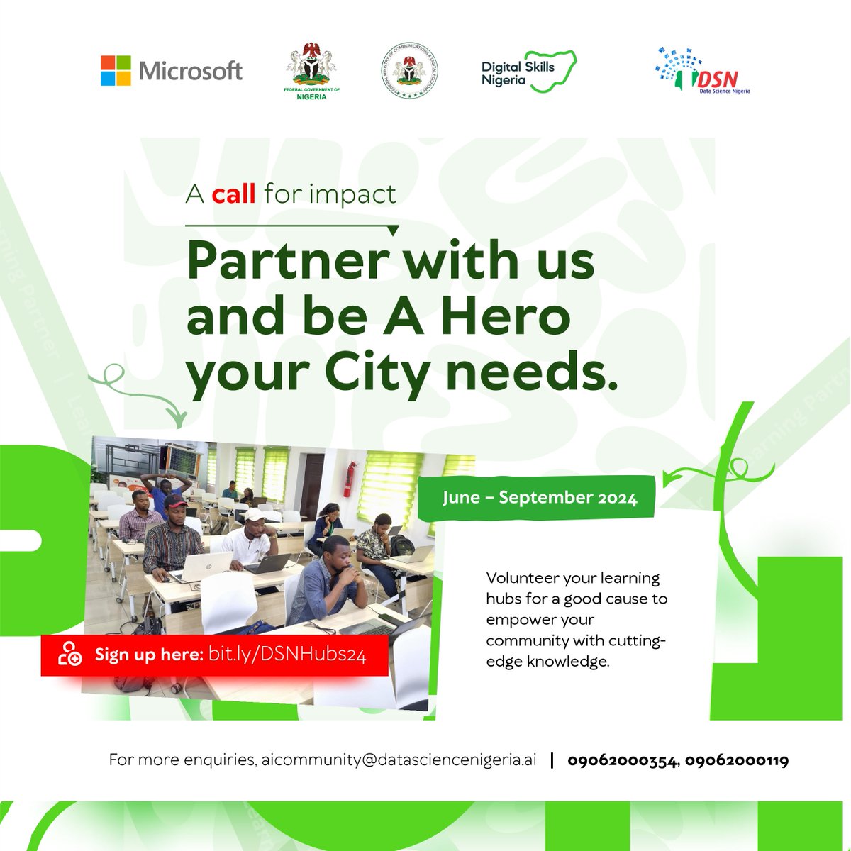 Do you have a digitally equipped learning facility for 50+ learners? Join us in making impact in your city. Be part of the success stories of learners in your city. Volunteer your space & bring cutting-edge digital skills to your community. Click here>bit.ly/DSNHubs24
