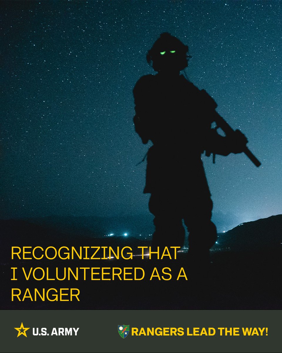 💭 #ThursdayThoughts from the Ranger Creed: 'Recognizing that I volunteered as a Ranger, fully knowing the hazards of my chosen profession, I will always endeavor to uphold the prestige, honor and high esprit de corps of the Rangers.' 1/8