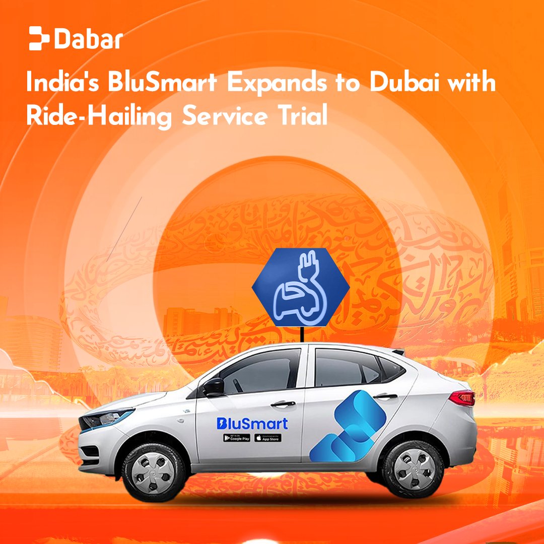 Dubai gets a BluSmart boost!  Indian ride-hailing app launches electric vehicle fleet in Dubai.  

Read the full article: thedabar.com/blog/624

#BluSmart #Dubai #SustainableMobility