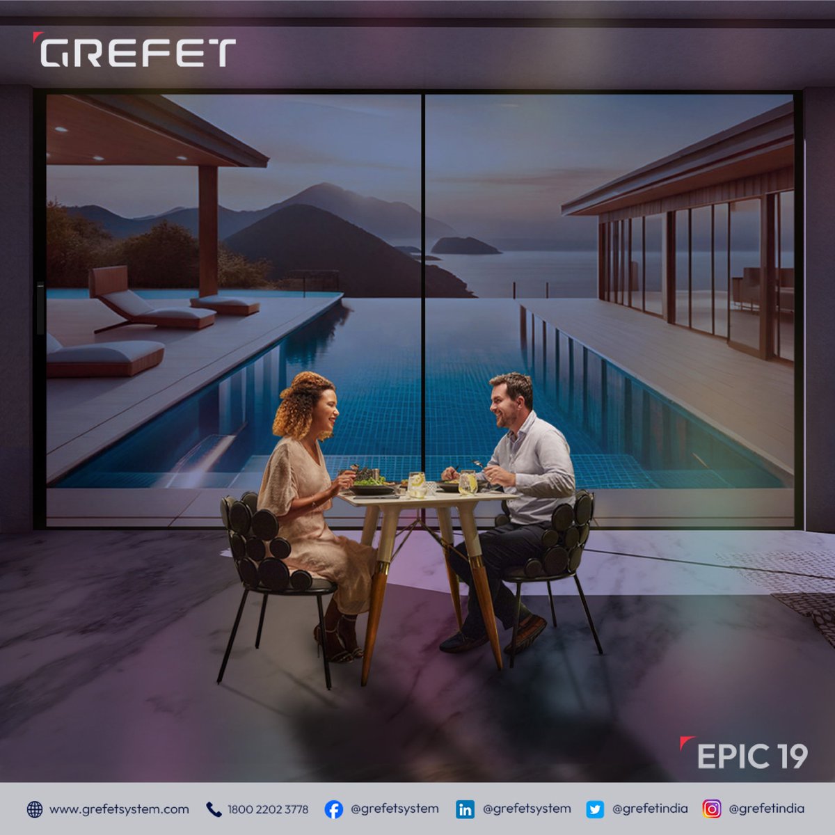 GrefetSystems's tweet photo. Indulge in unforgettable evenings under the stars. Grefet Epic 19 Sliders bring the outdoors in, creating a seamless indoor-outdoor experience. ✨
#Grefet #Epic19 #AlfrescoMoments #aluminiumslidersystems https://t.co/XEmWcdF9fm